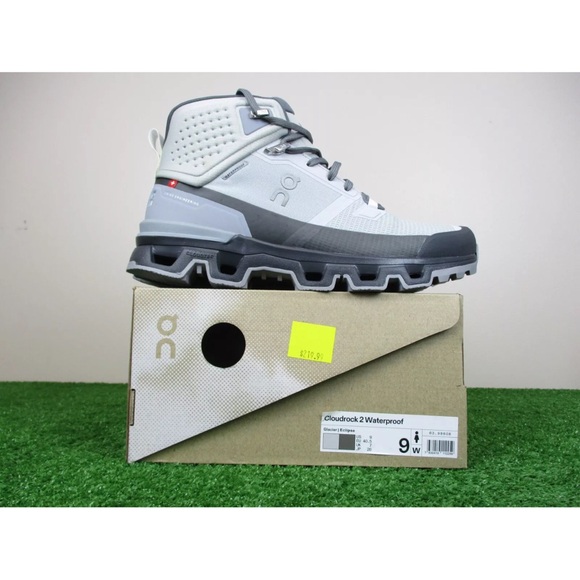 NEW On Cloudrock 2 Waterproof Boots Womens 9 Shoes Glacier Eclipse Trail Hiking - Picture 2 of 12